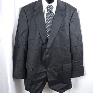 Hart Schaffner Marx Mens 48L Navy Blue Pinstriped 2-Button Sports Coat Blazer
